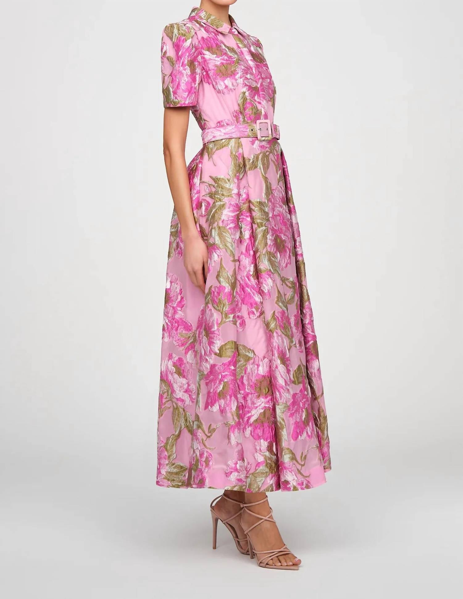 Theia - Abba Jacquard Midi Dress