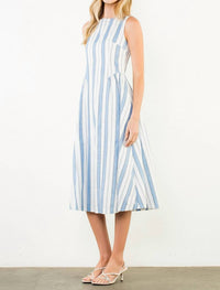 THML Perfect Striped Midi Dress in blue - women's dress - view 5