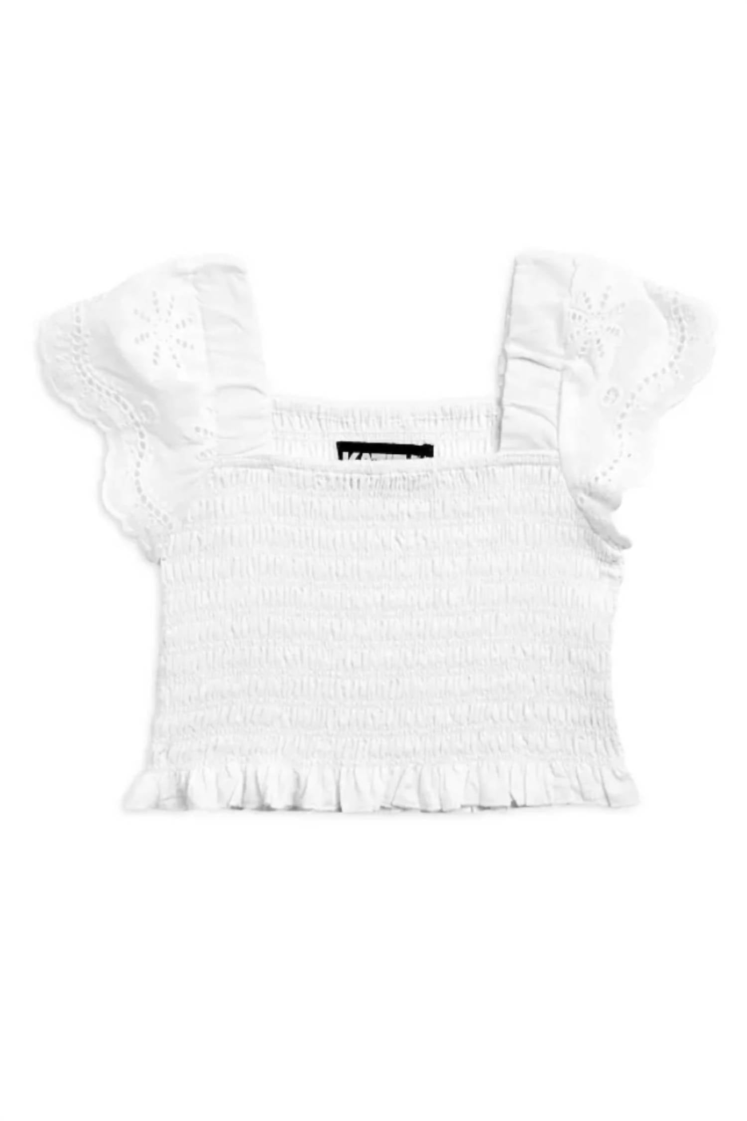 Katie J NYC Girl's Faye Top in white - kids' blouse