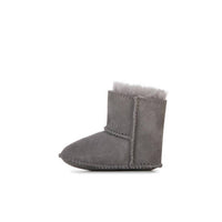 EMU Australia Girls Sheepskin Booties in charcoal anthracite - kids' shoe - detail view