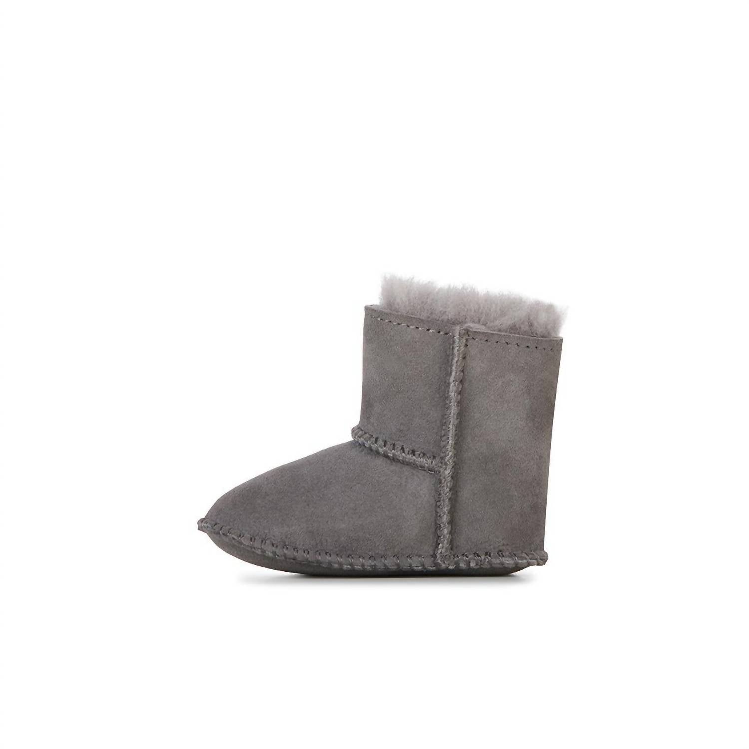EMU Australia Girls Sheepskin Booties in charcoal anthracite - kids' shoe - detail view