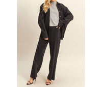 HYFVE Overslept Corduroy Shacket in black - women's jacket