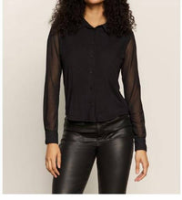 Sanctuary - Fitted Mesh Button Down Shirt
