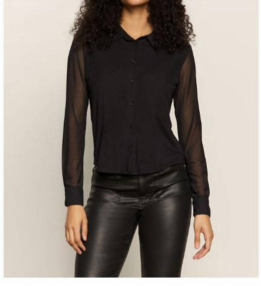 Sanctuary - Fitted Mesh Button Down Shirt