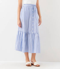 Karen Kane - Striped Tiered Midi Skirt