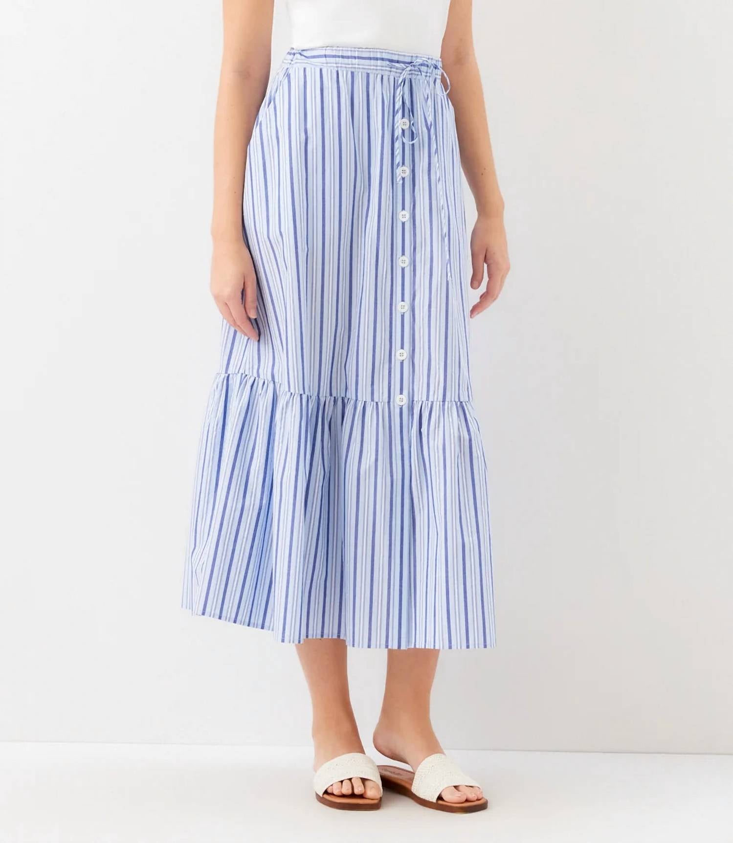 Karen Kane - Striped Tiered Midi Skirt