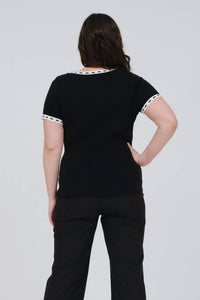 Blu Pepper - Contrast Trim Sweater Knit Top