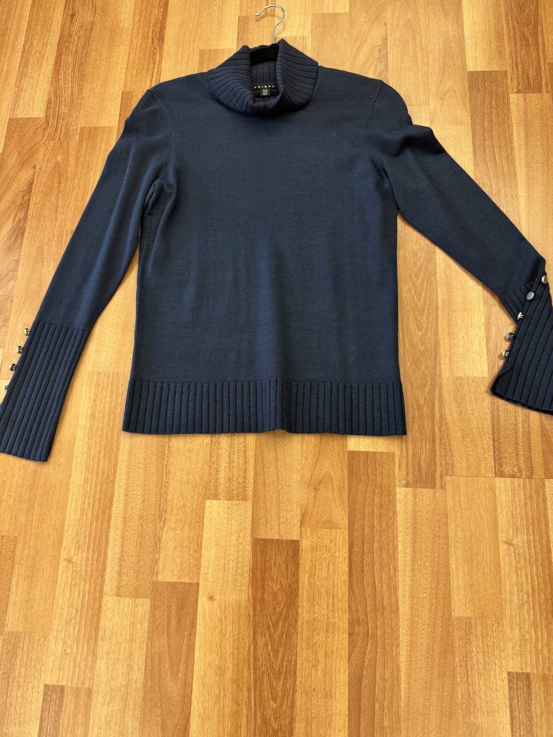 Tribal - WOMEN'S BUTTON SLEEVE FASHION TURTLENECK SWEATER