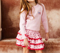 Theme - Gemma Black Rose Mini Skirt
