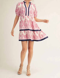 Jodifl - Mix Baroque Print Tiered Dress