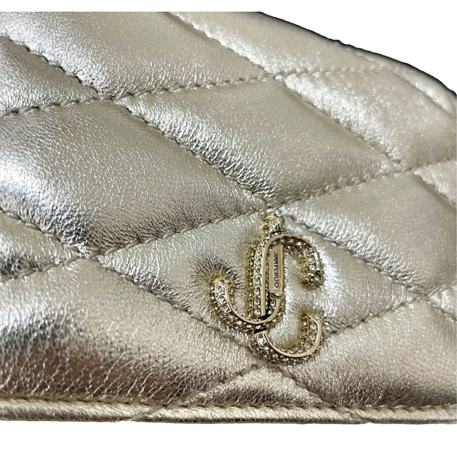 Jimmy Choo - Women's Farone Metallic Leather Card Case Wallet
