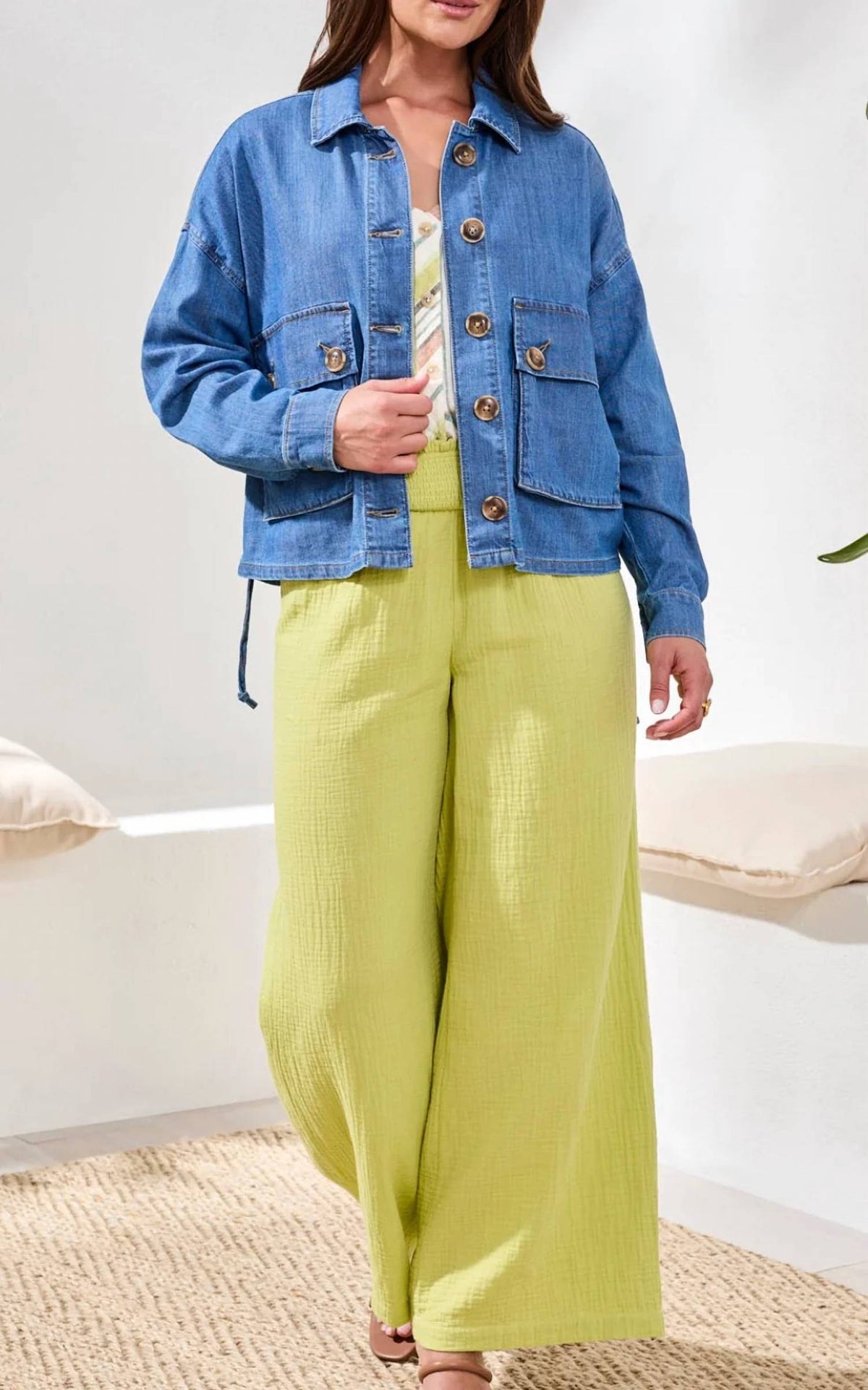 Tribal - Patch Pockets Button Front Jacket