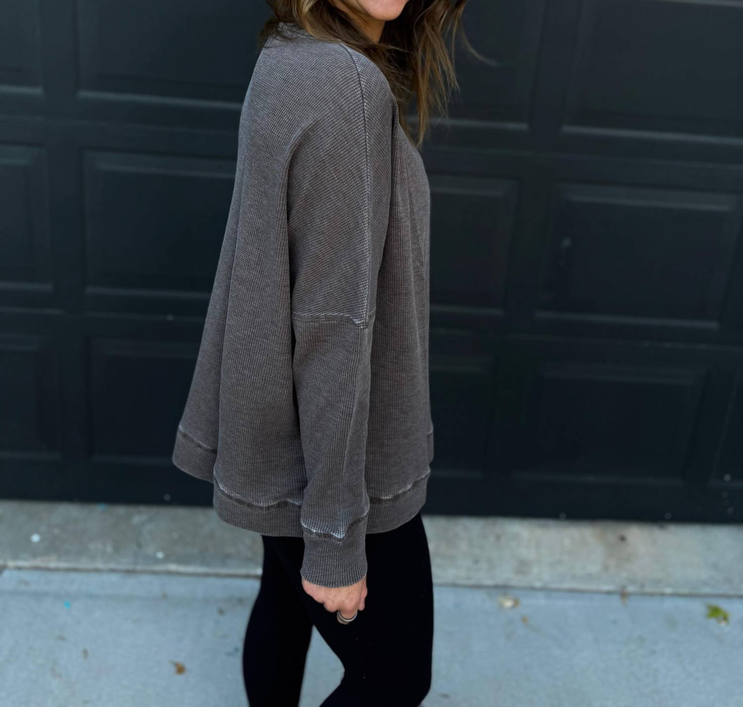 Mono B - Waffle Ribbed Pullover