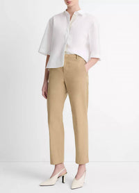 Vince - Avery Mid-rise Italian Stretch-cotton Chino Pants