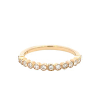 Aamiaa - 0.30 Carat Natural Diamond Round Brilliant And Baguette Band Ring - Size 6.5