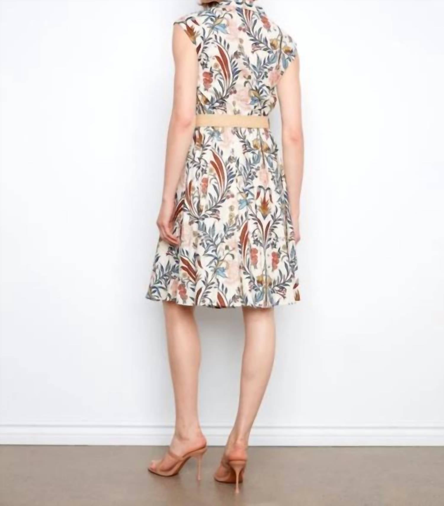 Charlie B - Printed Linen Cap Sleeve Dress