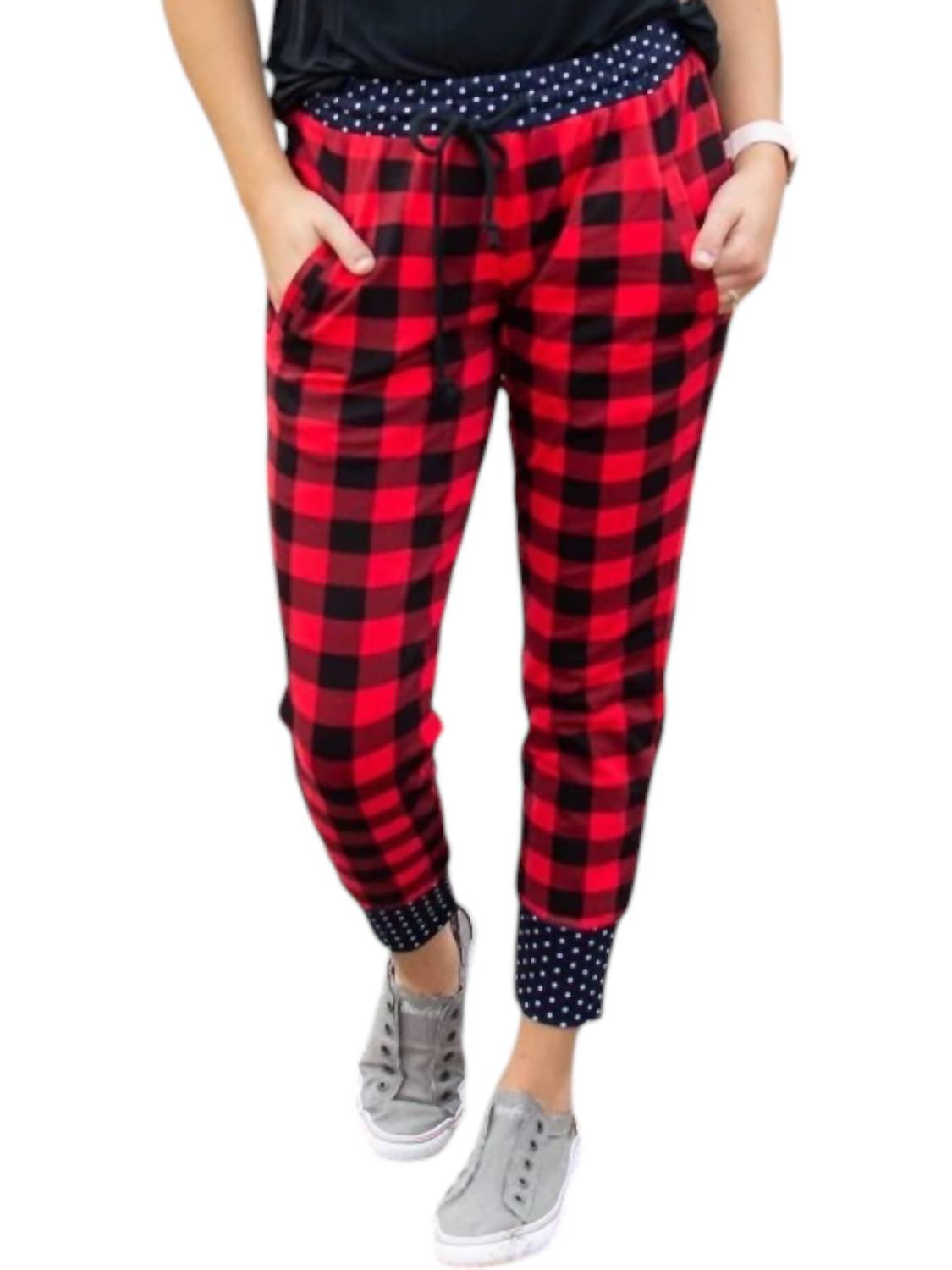 Rogue Society Apparel - Buffalo Plaid and Polka Joggers