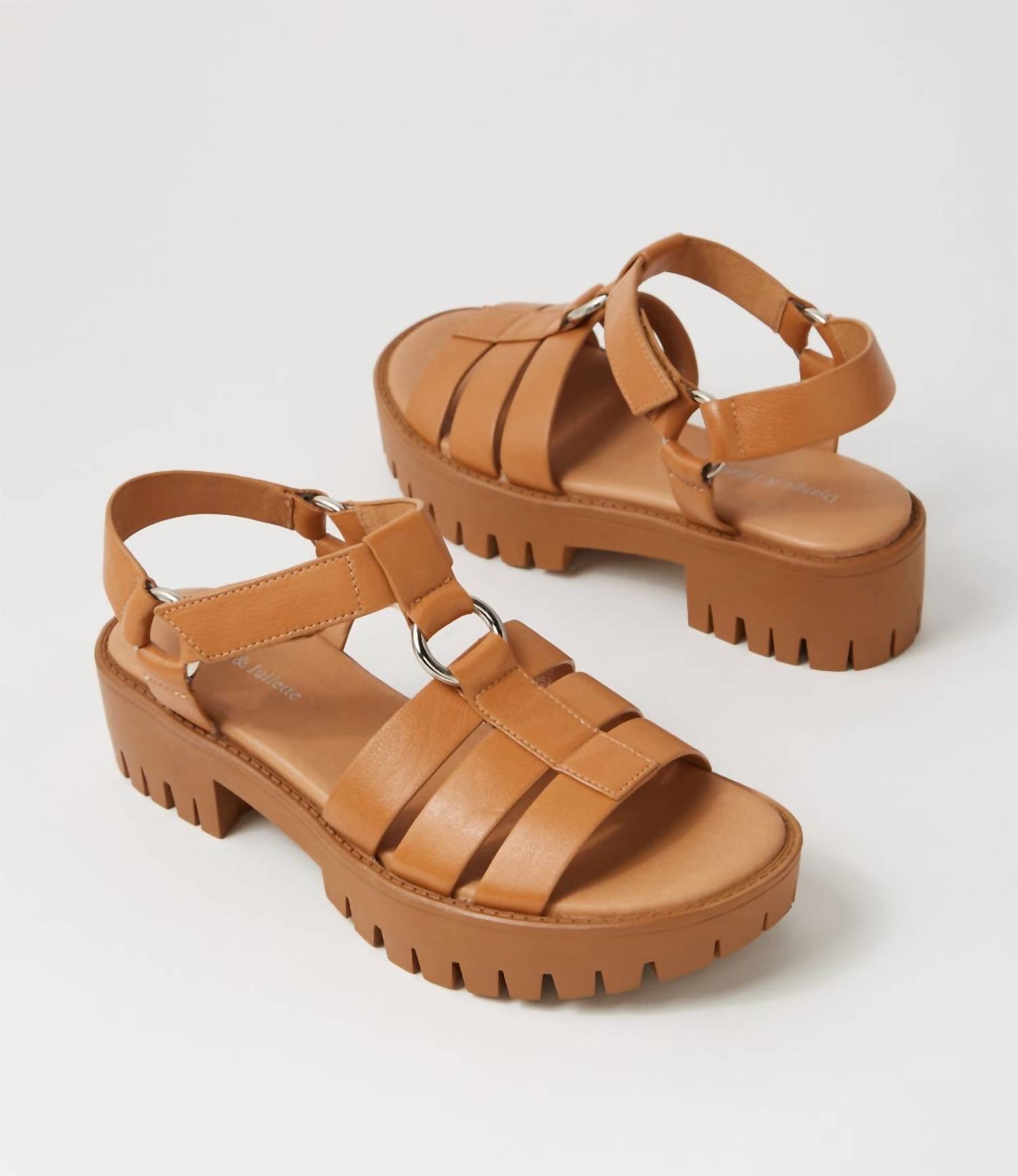 Django & Juliette Women's Bethal Sandals in dark tan toffee - women's sandal - view 4