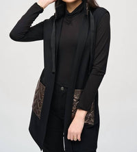 Joseph Ribkoff - Heavy Knit And Metallic Quilting Vest