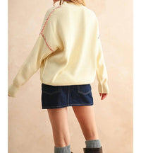 Miou Muse - Cherry Patch Front Sweater Top