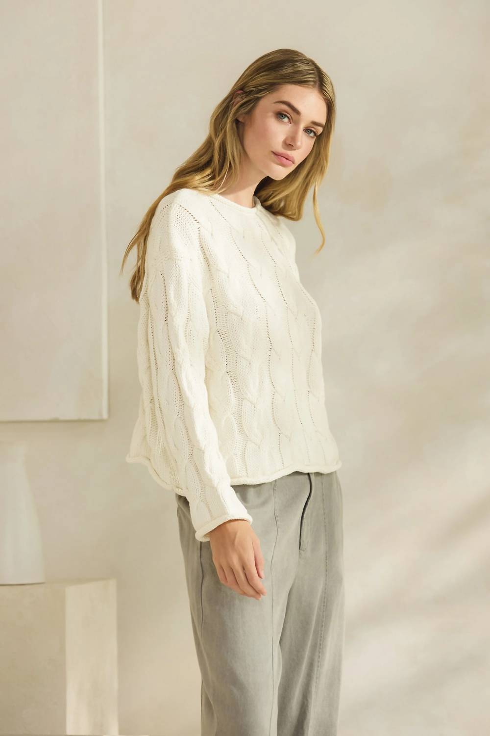 Golden - Prairie Cable Knit Sweater