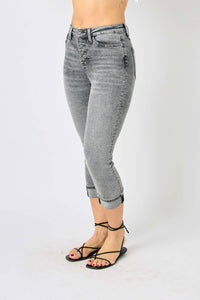 Judy Blue - Cuffed Button Fly Capri Jeans