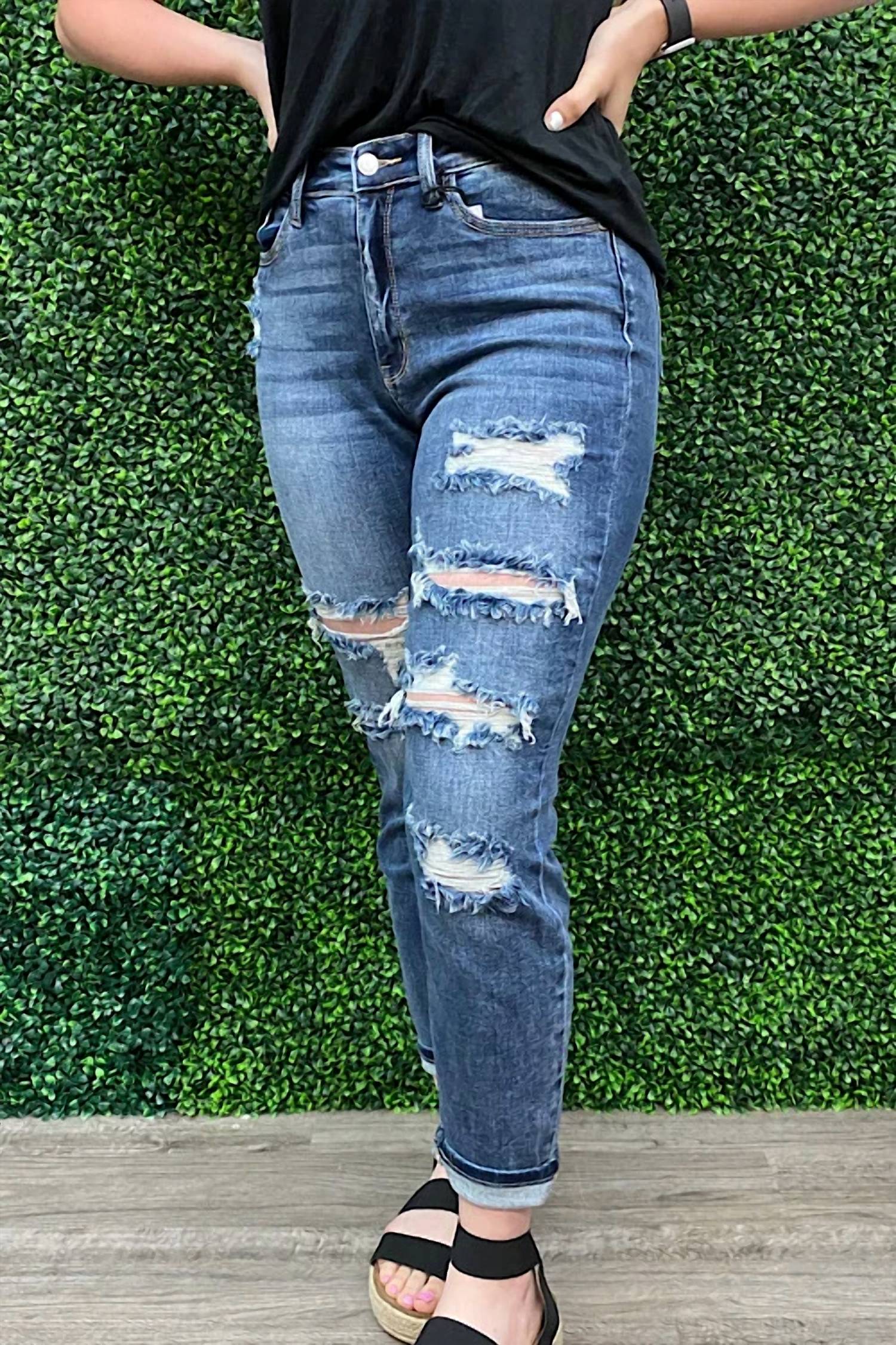 Judy Blue - Women's Emily Distressed Boyfriend Jeans