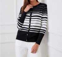 Karen Kane - Stripe Cardigan Sweater