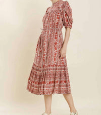 Aureum - Floral Ruffle Midi Dress