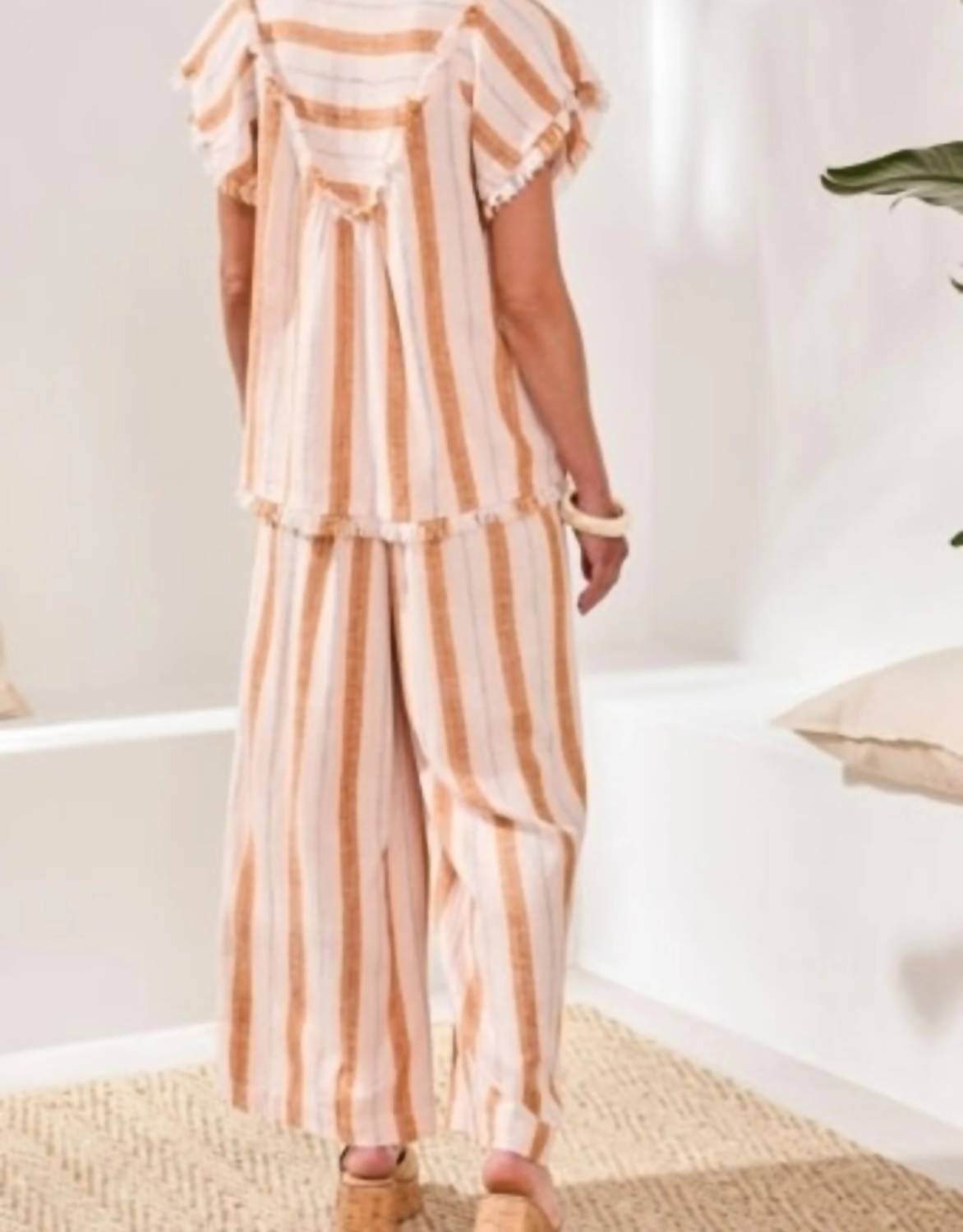 Tribal - Raw Edge And Smocking Blouse