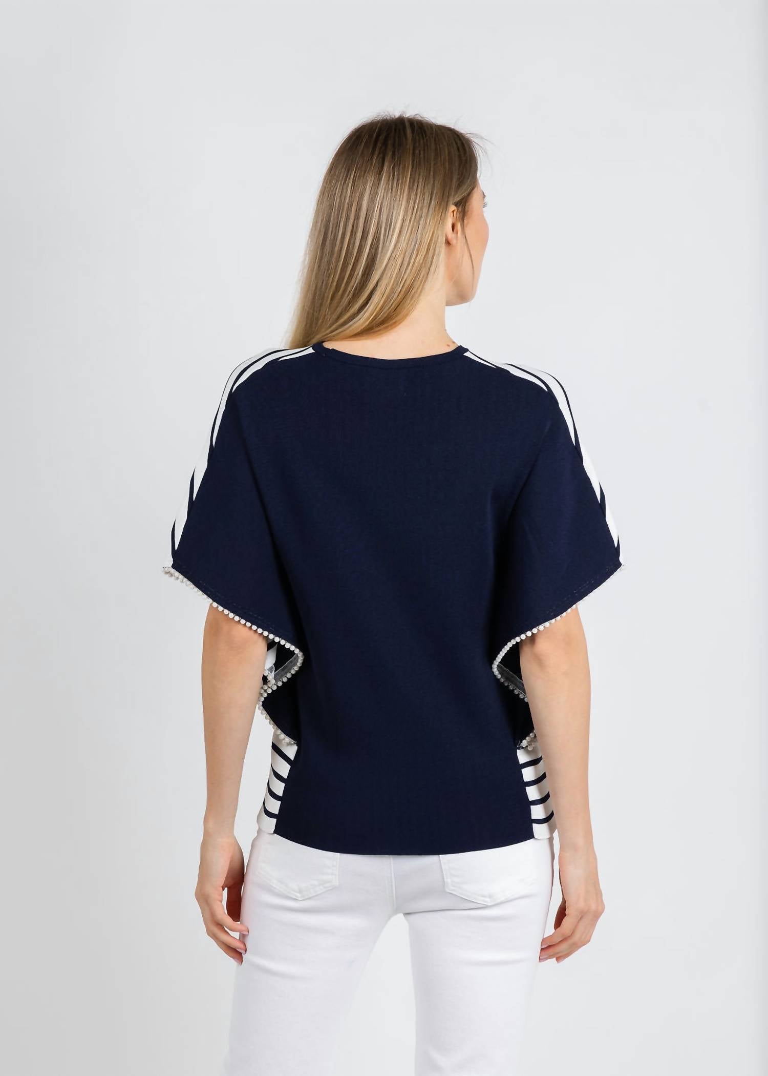 Leo & Ugo - Relaxed Drapey Wide Stripe Top
