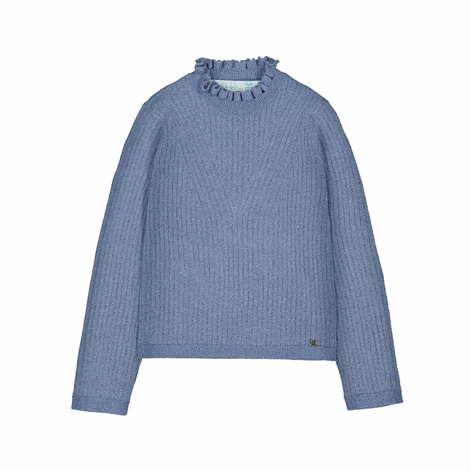 Abel & Lula - Girls' Ribbed Knit Ruffle Neck Top