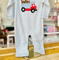 Luigi Kids Kids Football Dump Truck Playsuit in blue - kids' item