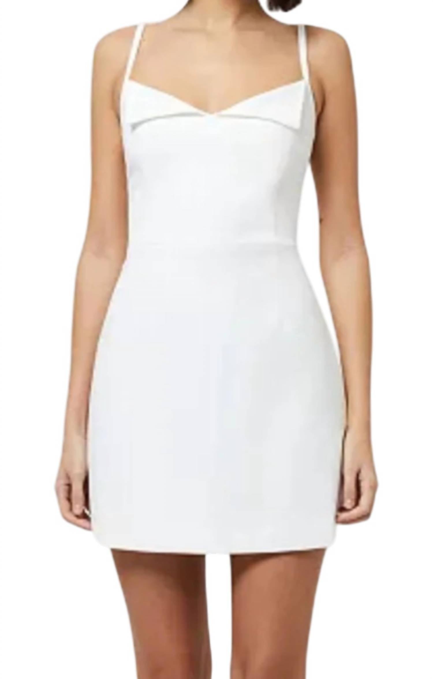 FRENCH CONNECTION Whisper Foldover Mini Dress in white - women's dress - detail view