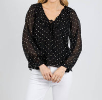 Rails Honora Ruffled Blouse in polka dots - women's blouse