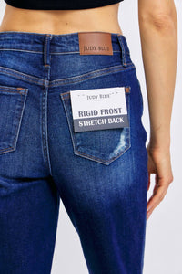 Judy Blue - High-Waisted Rigid Magic Heavy Destroy Straight Leg Jeans