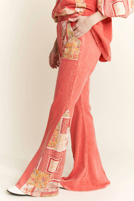 J.Her - Boho Floral Bandana Flare Pants