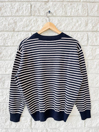 DEMYLEE New York Neve Cashmere Sweater in petal navy - women's sweater - alternate view