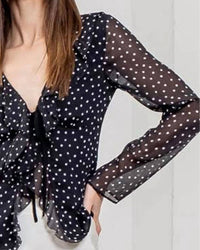 Moon River - Polka Dot Ruffle Blouse