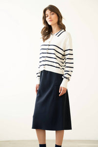 Elle Grey - Elastic Waist Cargo Midi Skirt