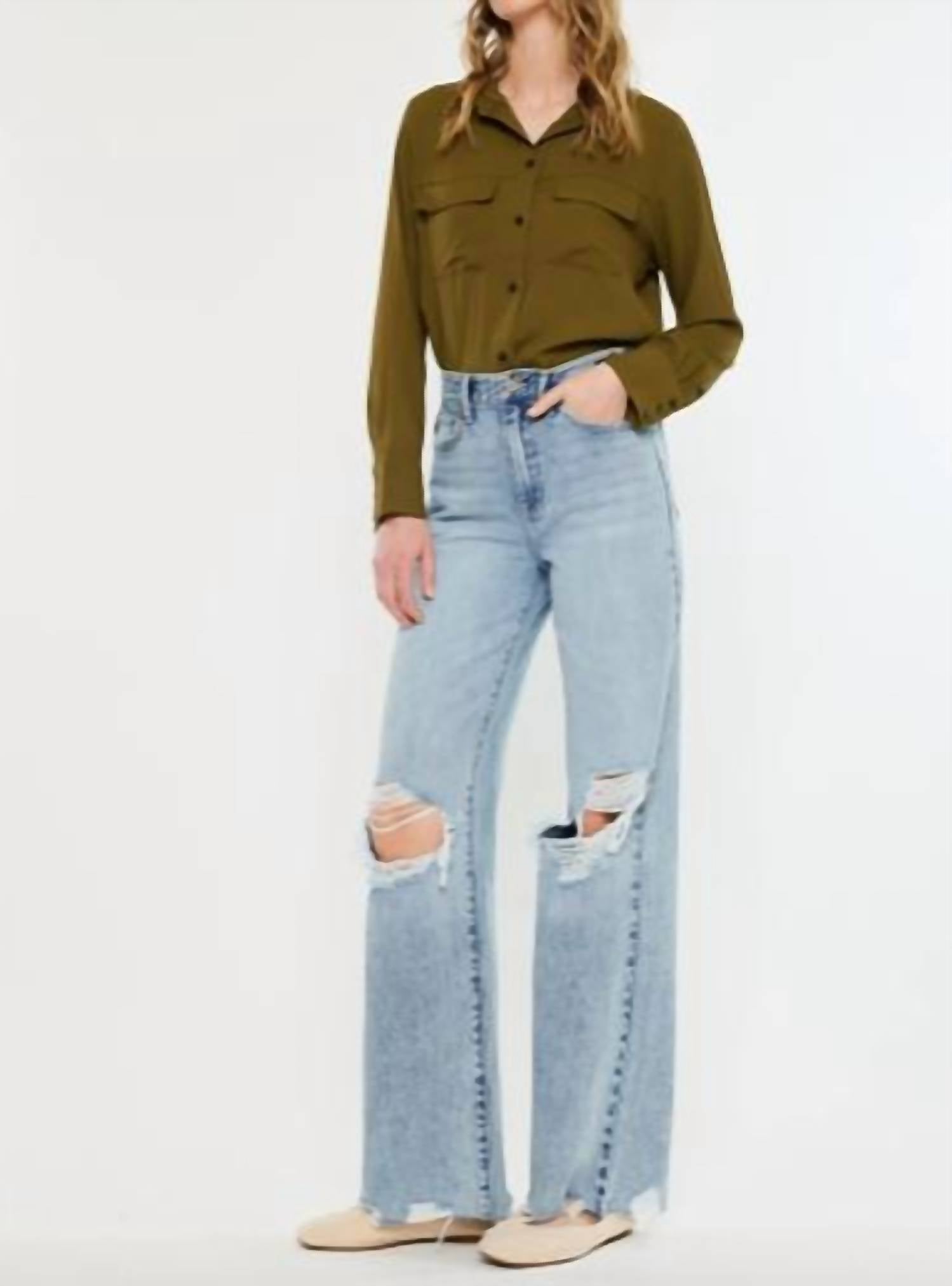 Kancan - Ultra High Rise Wide Leg Jeans