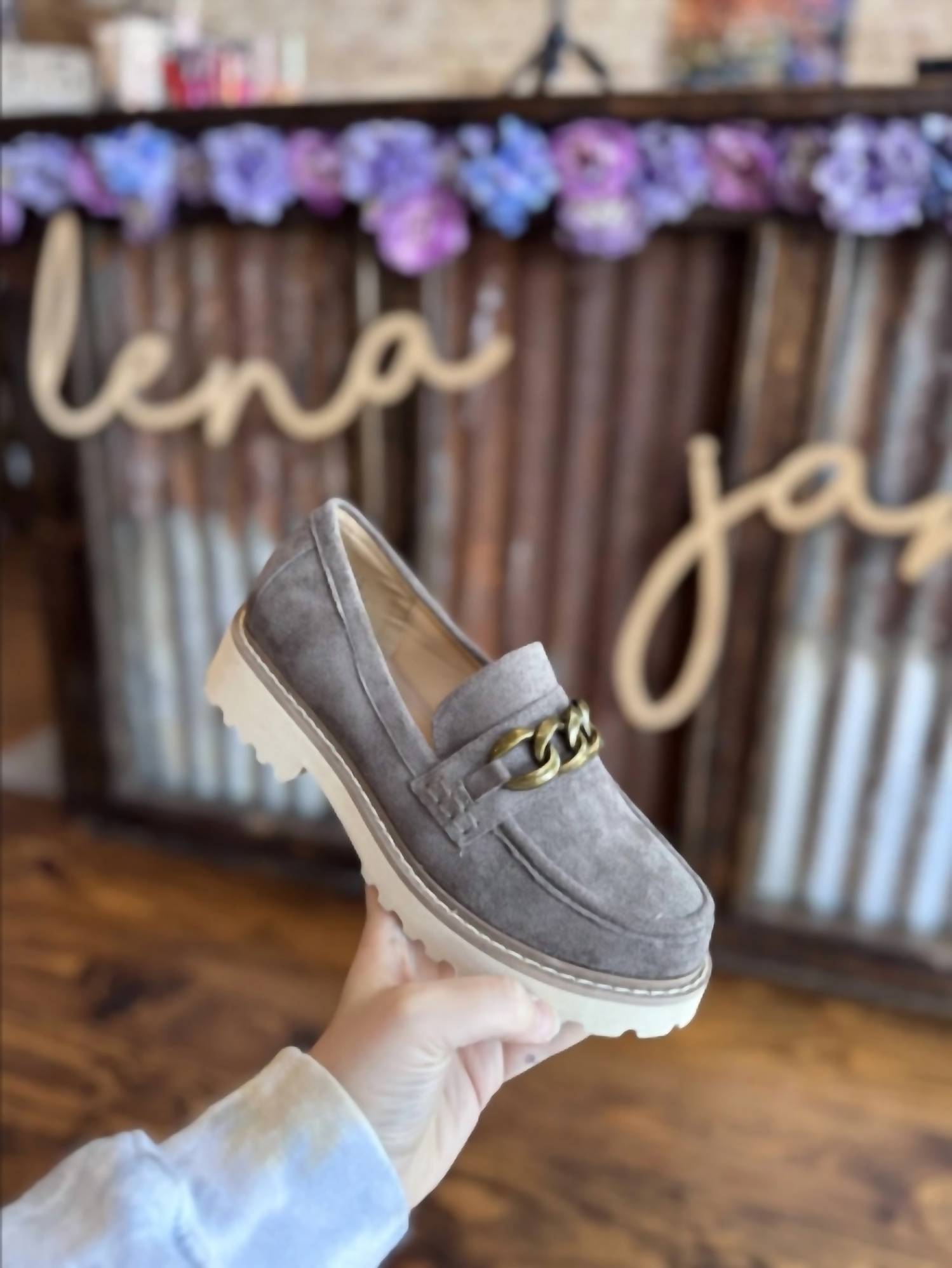 Hey Girl by Corkys Women's Literally faux suede Shoes in grey - women's flats