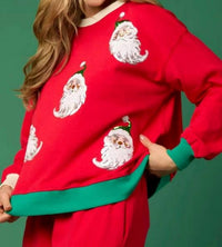 Fantastic Fawn - Sequin Santa Christmas Sweatshirt