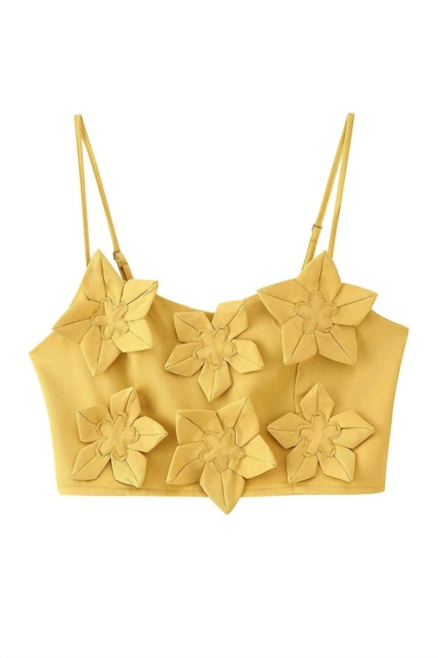 SUNDAYUP Ellie Crop Top And Mini Skirt Set in yellow - women's skirt - view 6