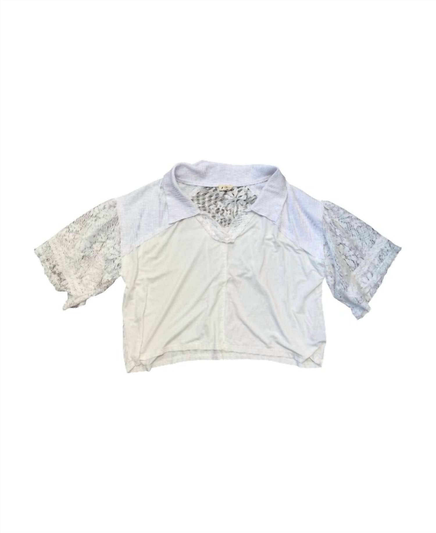 Pol - Women's Lace Ruffle Sleeve Top