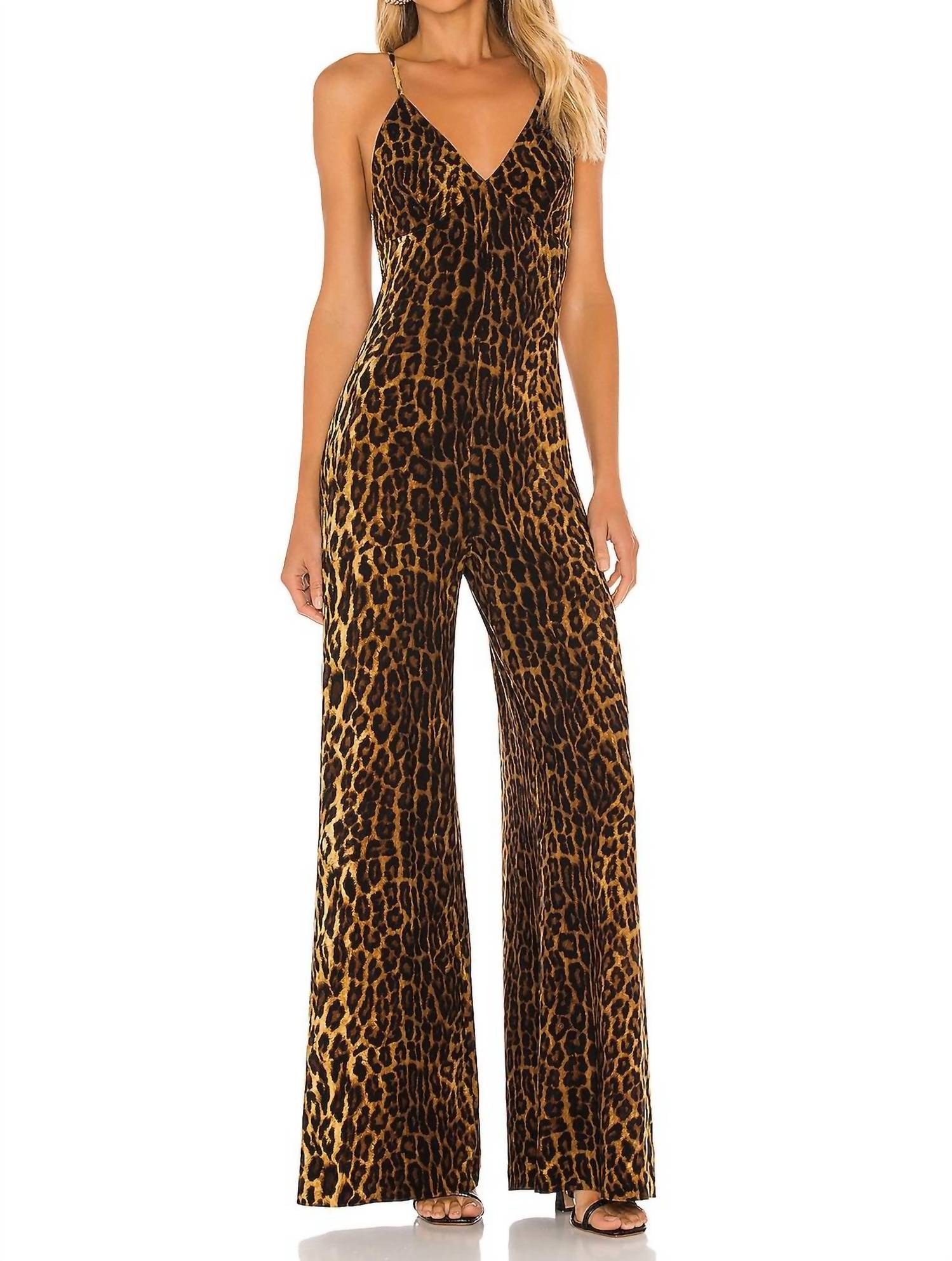 NORMA KAMALI Low Back Slip Jumpsuit in panther - women's pants
