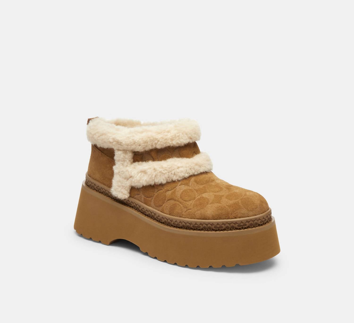 Coach Women's Christina Shearling Booties in tobacco - women's shoe