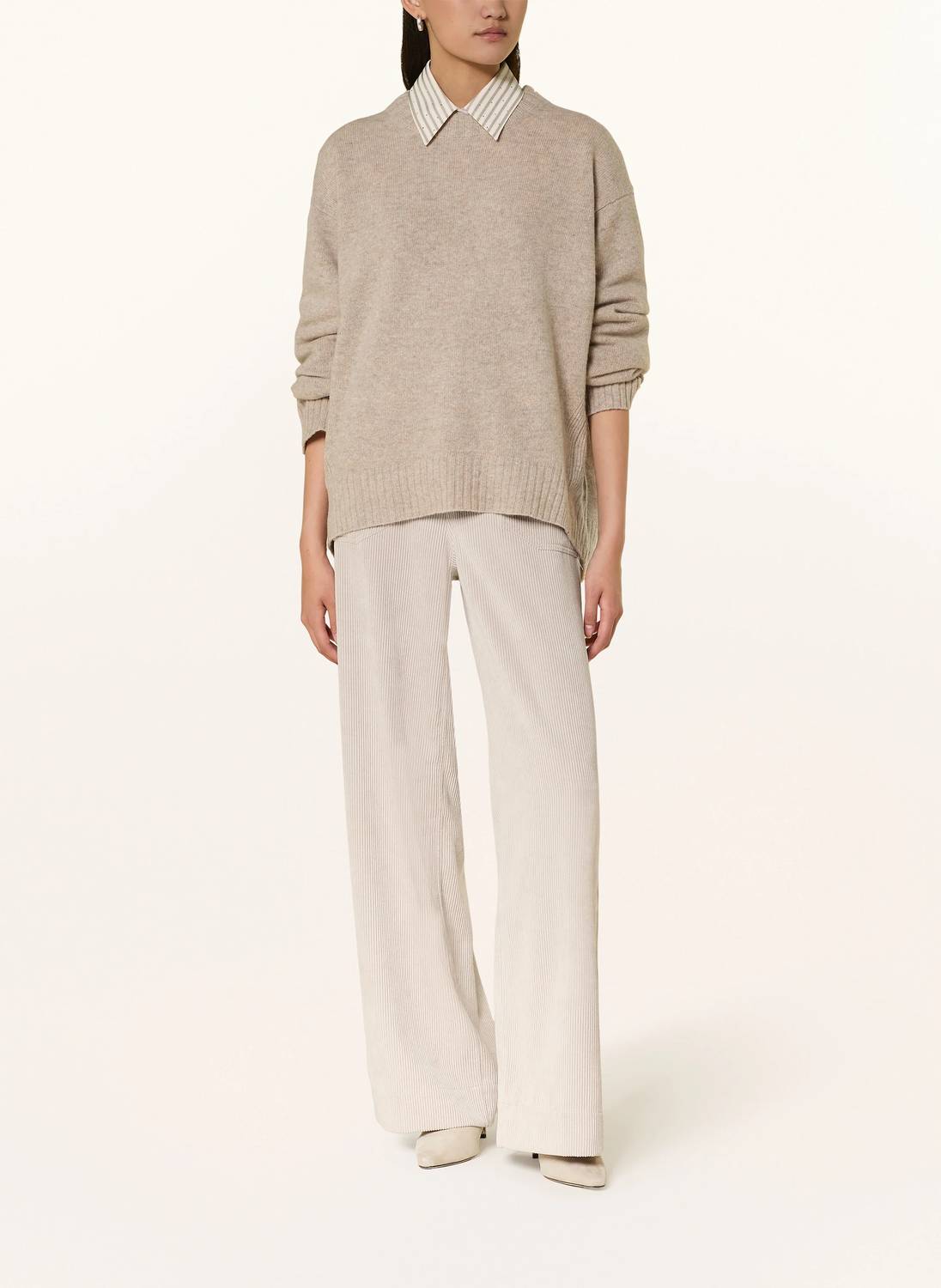 RAFFAELLO ROSSI Miru Soft Corduroy Pant in beige - women's pants