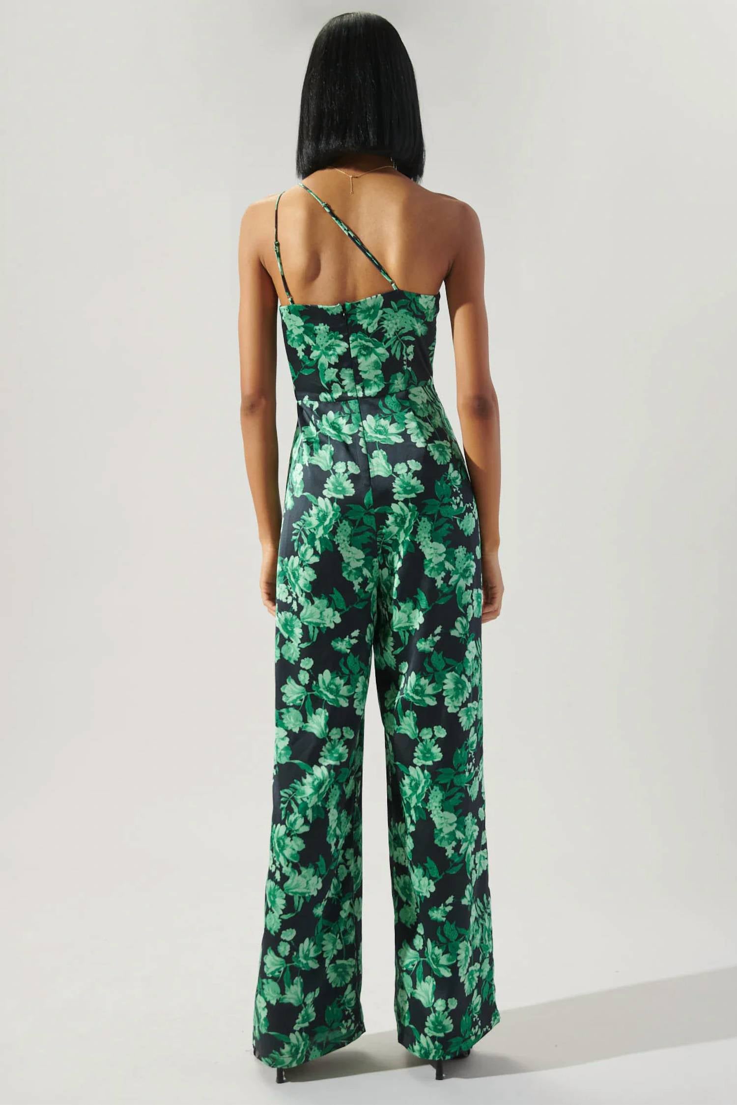 Sugarlips - Bonnita one shoulder le disko satin jumpsuit