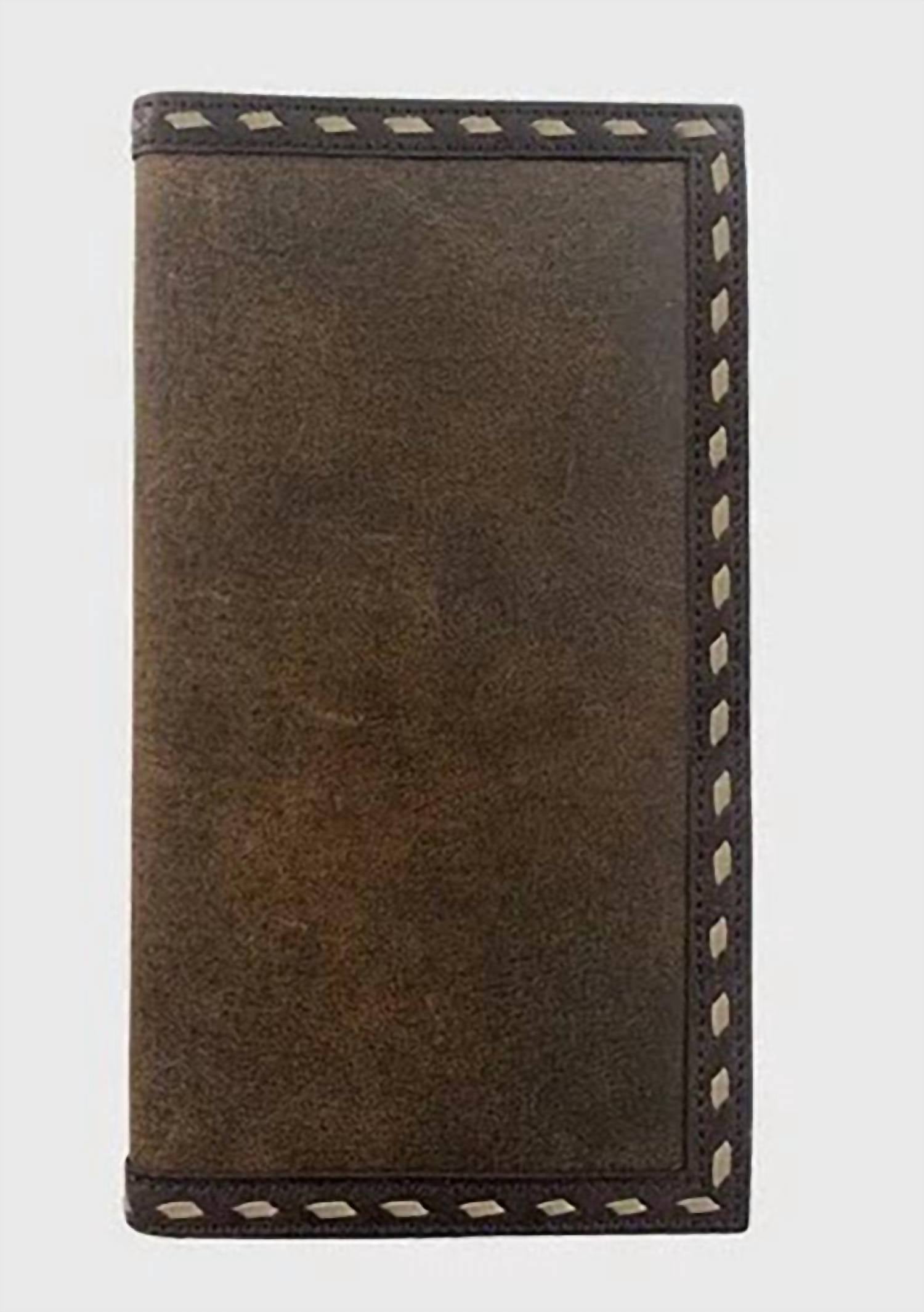 ROPER Men's Stitched Edge Leather Rodeo Wallet in brown tan - men's bag